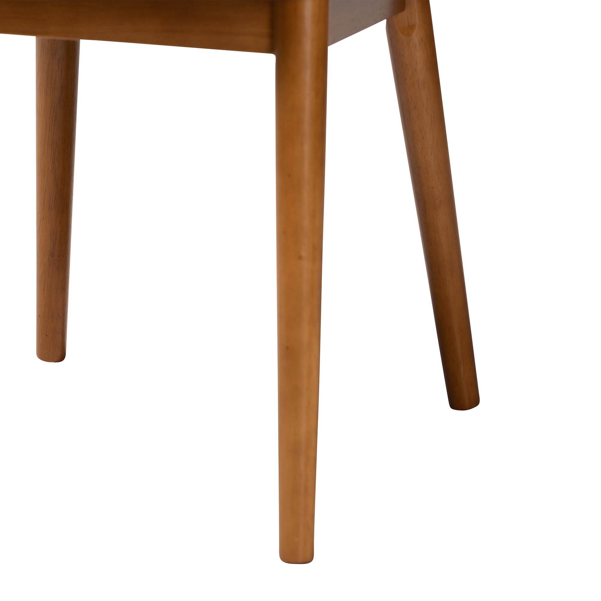 Baxton Studio Lavin Mid-Century "Walnut" Light Brown/Beige Faux Leather Dining Chair