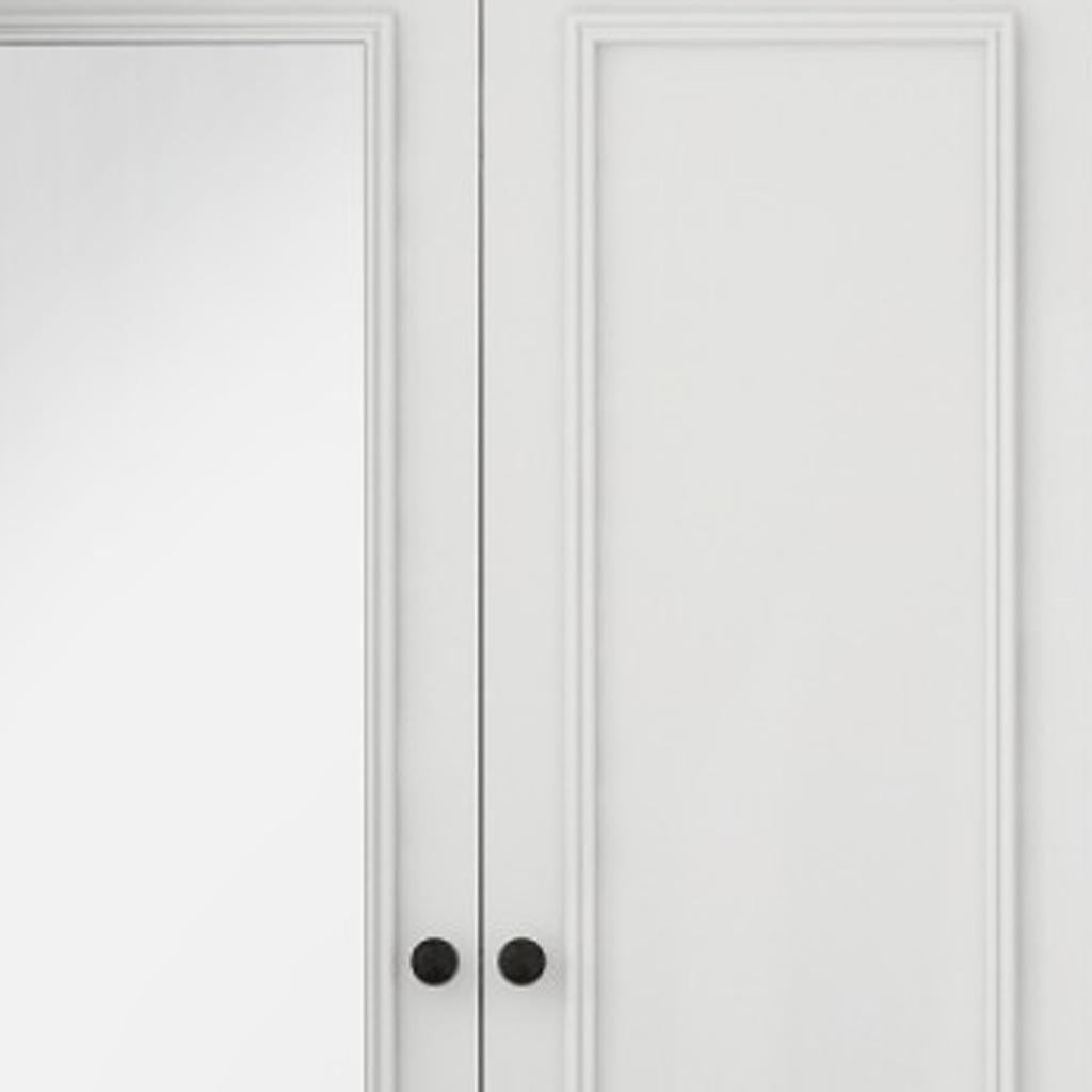 71" White Wood Mirrored Two Door Two Drawer Combo Dresser