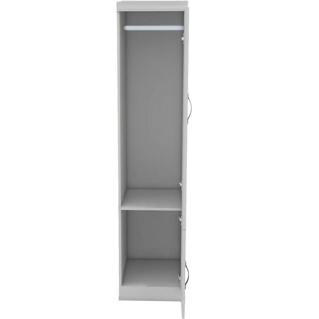 71" White Wood Mirrored Two Door Combo Dresser