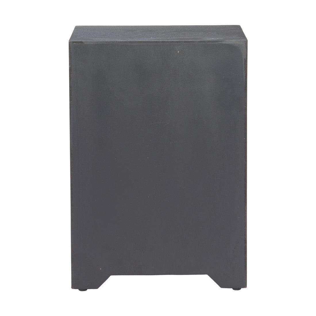 22" Gray Black and Natural Solid Wood End Table With Drawer And Shelf