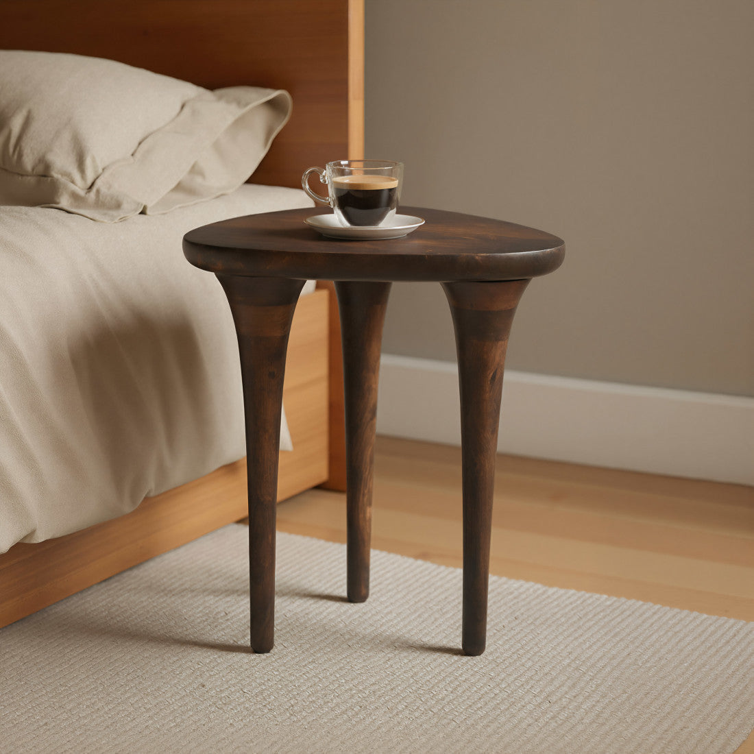 22" Walnut Solid Wood Oval End Table