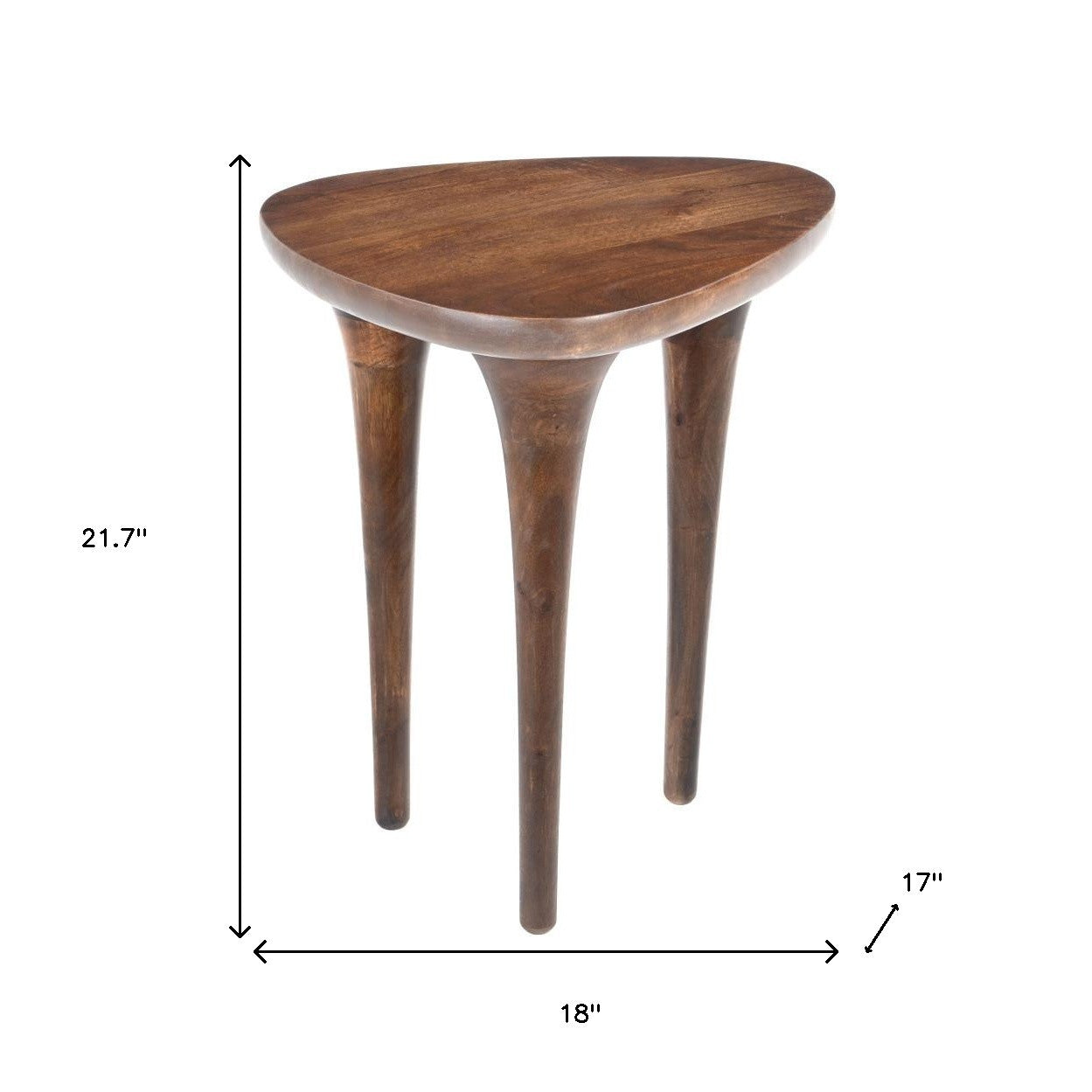 22" Walnut Solid Wood Oval End Table