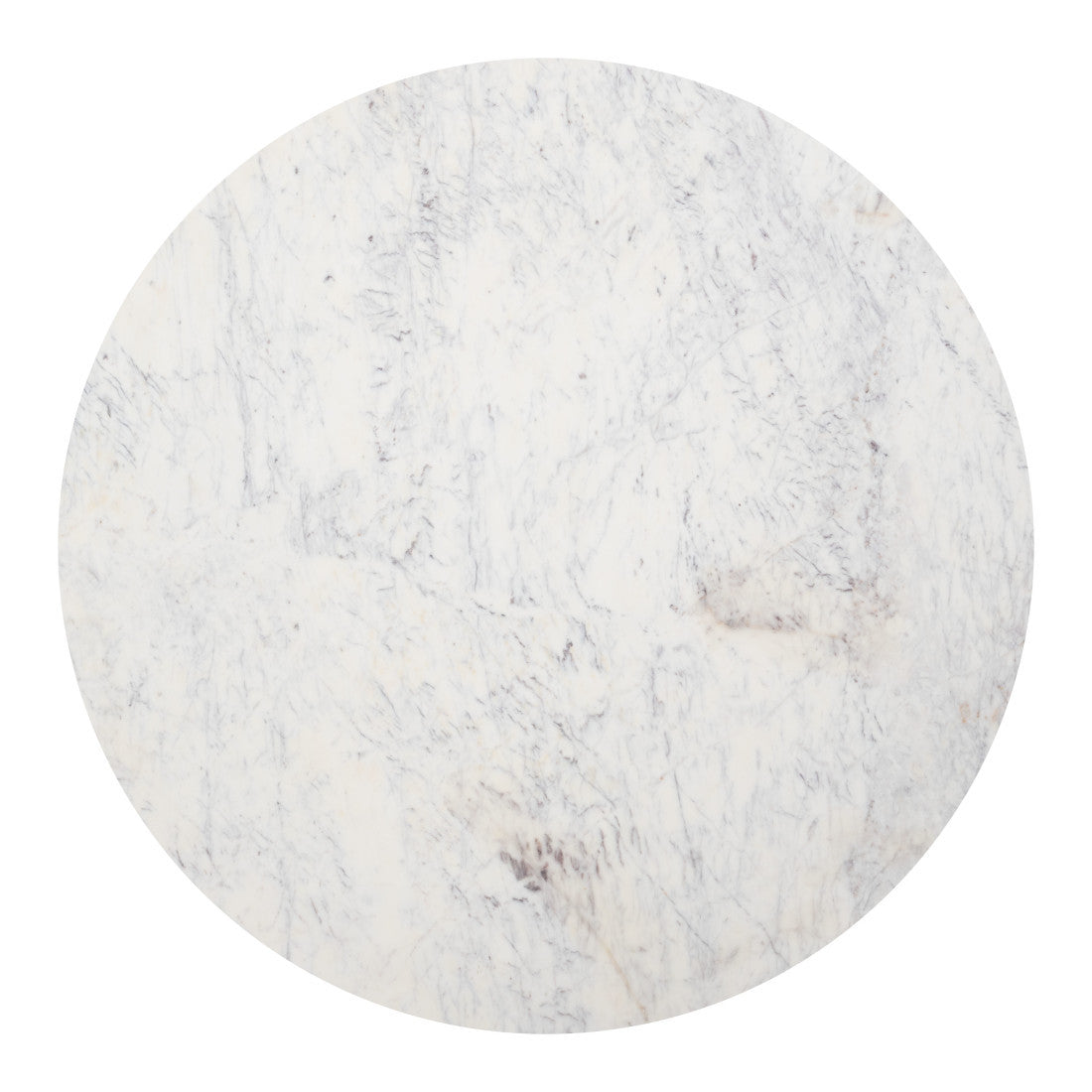 51" White and Black Marble and Wood Pedestal Base Round Top Dining Table