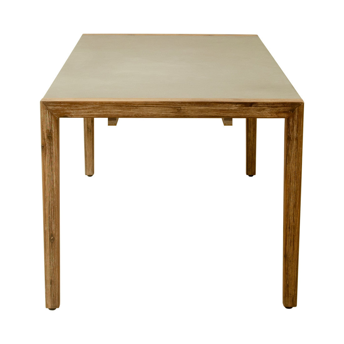 79" Gray and Natural Faux Concrete and Solid Wood Dining Table