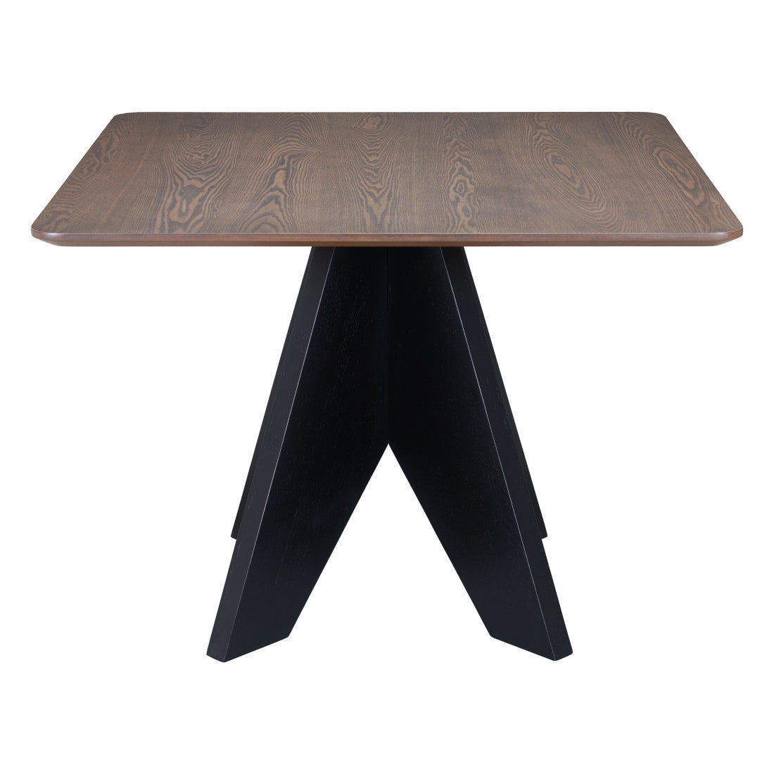 41" Espresso Wood Pedestal Base Square Dining Table