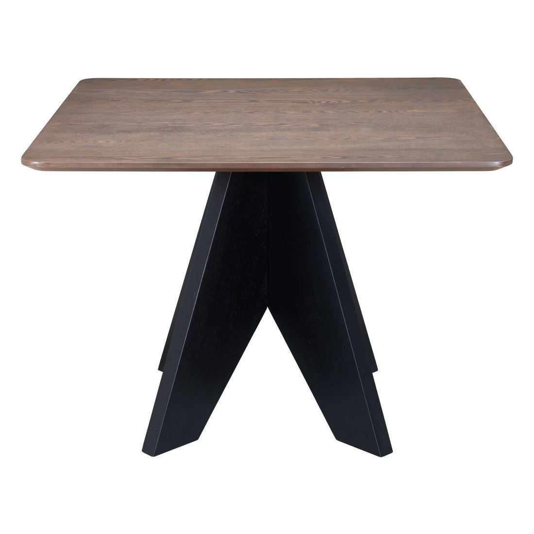 41" Espresso Wood Pedestal Base Square Dining Table