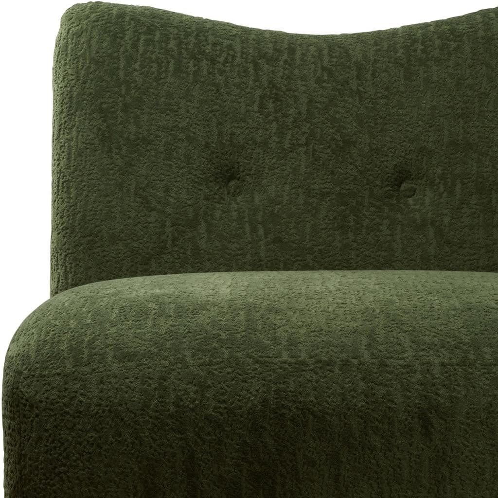 31" Green and Natural Fabric Side Chair