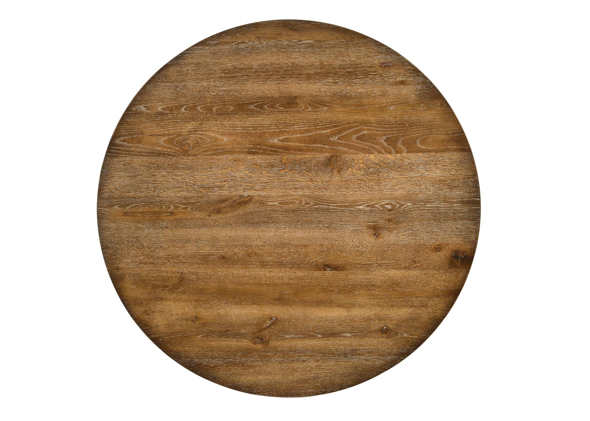 48" Oak Wood Cross Leg Base Round Top Dining Table