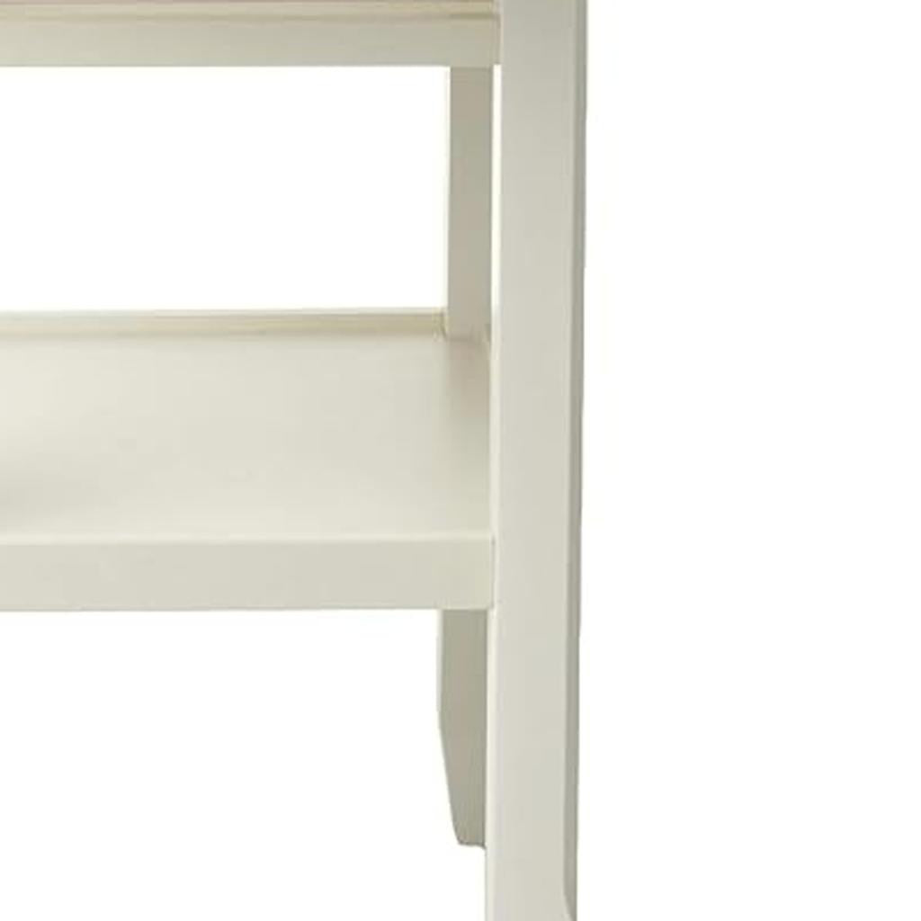 40" Cream Wood Rounded Drop Leaf Bar Table