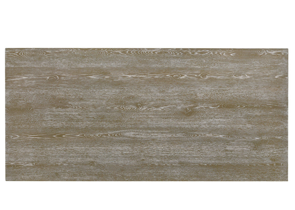 84" Gray Wood Double Pedestal Base Dining Table