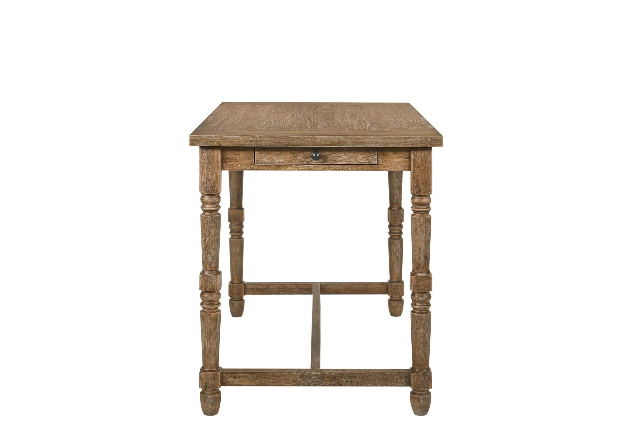 54" Oak Wood Trestle Base Dining Table