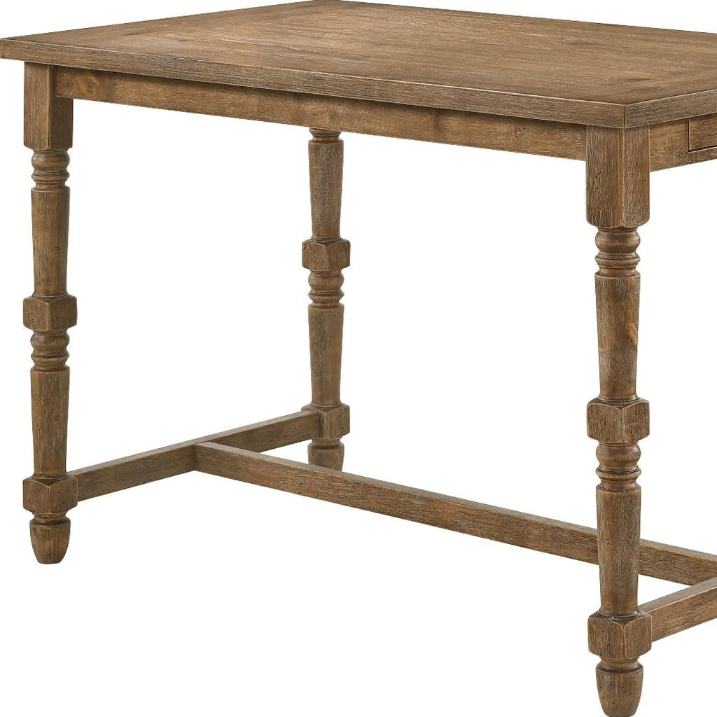 54" Oak Wood Trestle Base Dining Table