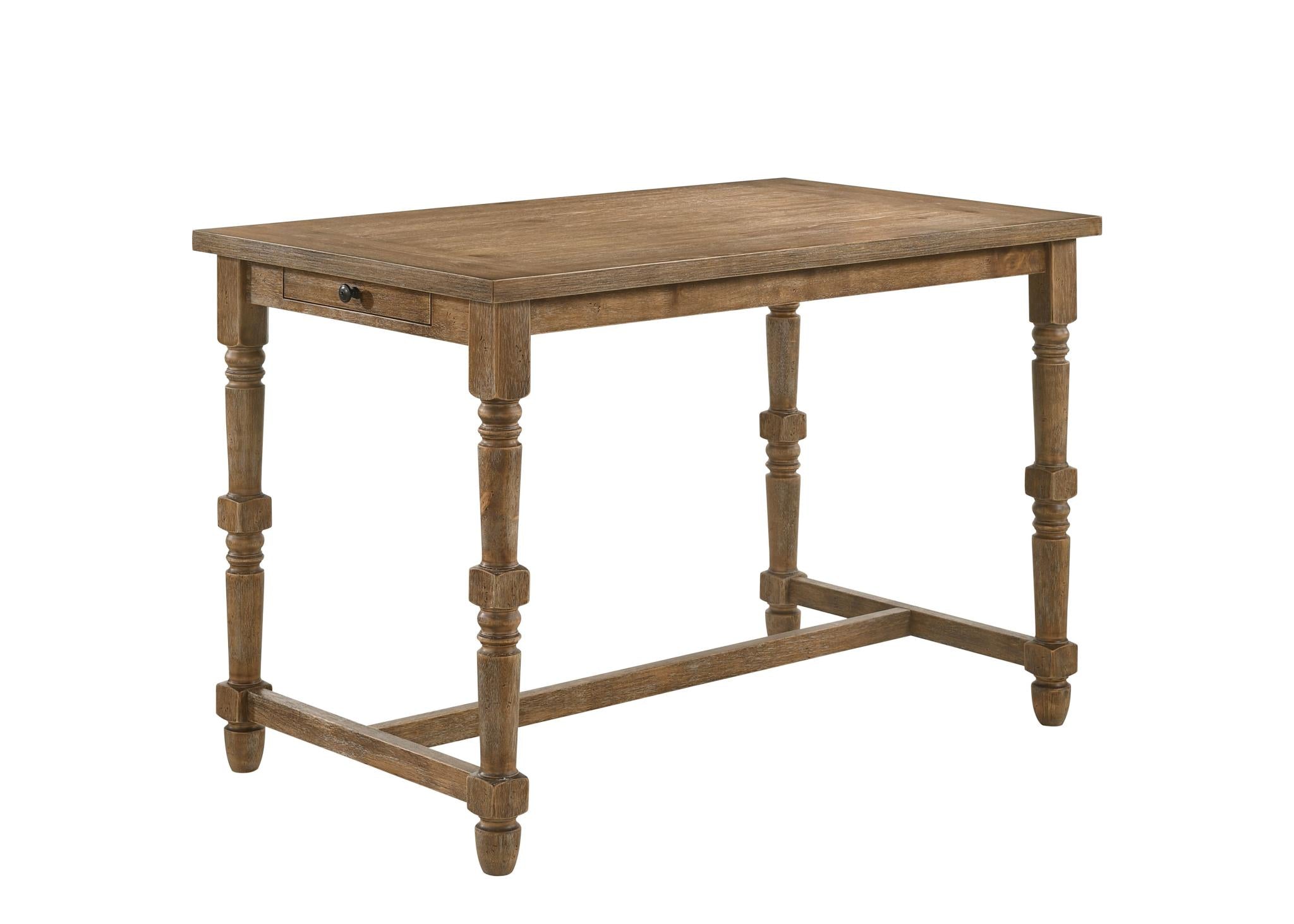 54" Oak Wood Trestle Base Dining Table