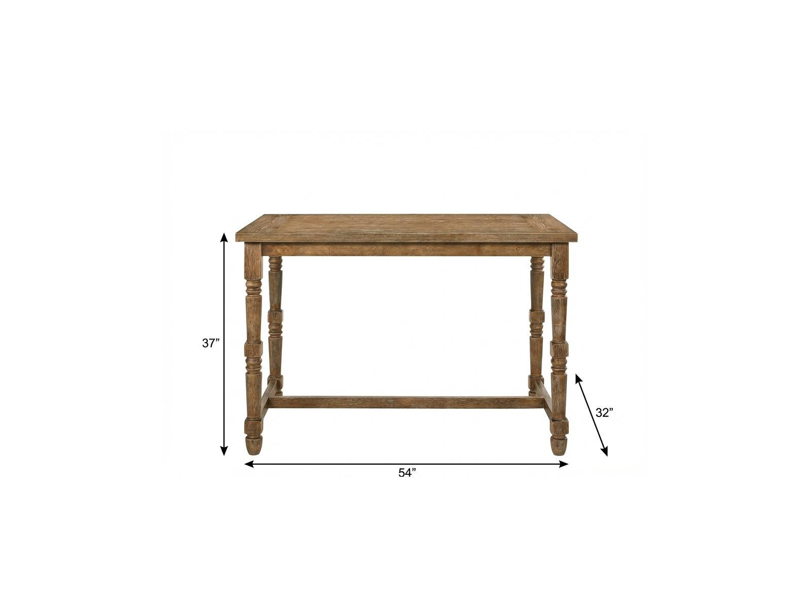 54" Oak Wood Trestle Base Dining Table