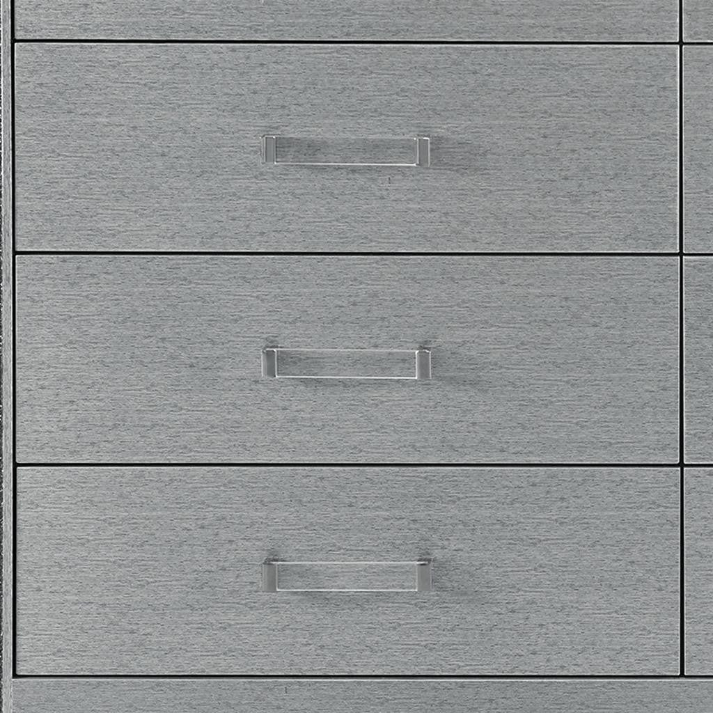 62" Silver Wood Six Drawer Double Dresser