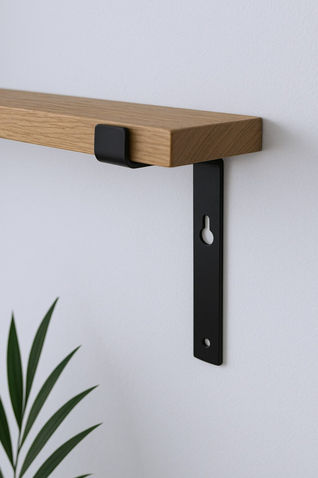 7" Set Of Two Black Metal Wall Mounted Shelf Brackets