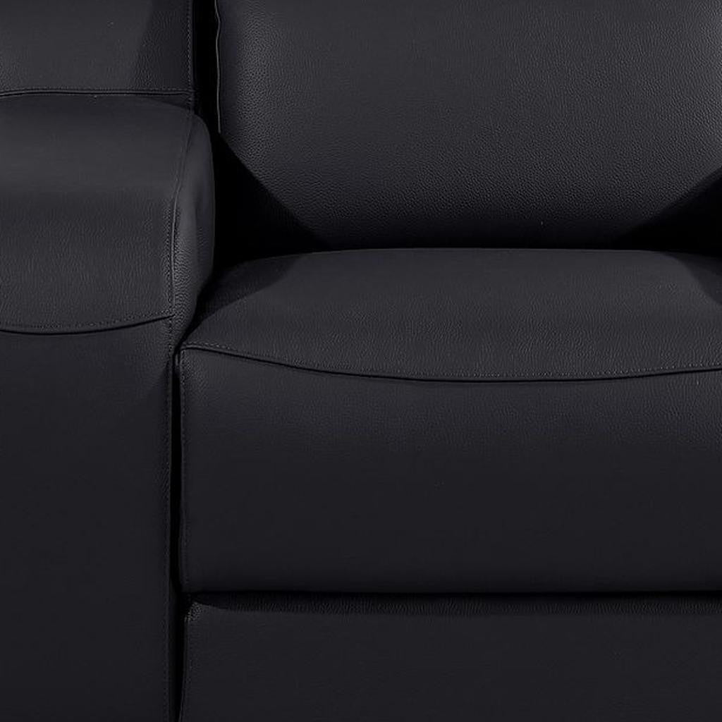 41" Black Italian Leather Wall Hugger Recliner With USB