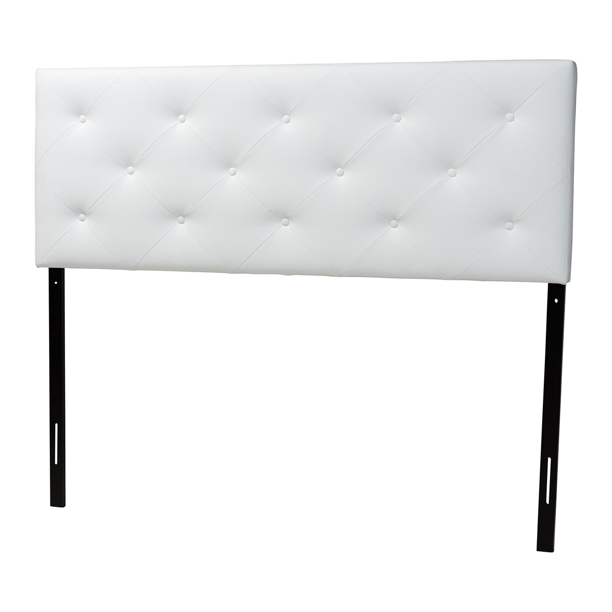 Baxton Studio Baltimore Modern and Contemporary King White Faux Leather Upholstered Headboard