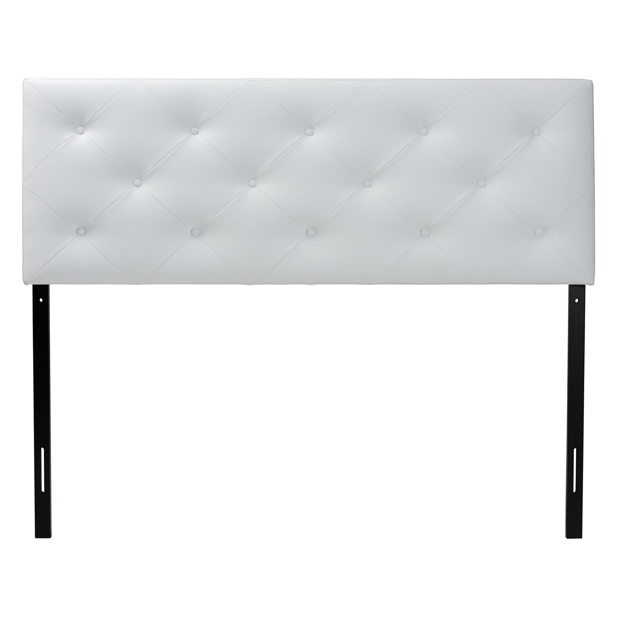 Baxton Studio Baltimore Modern and Contemporary King White Faux Leather Upholstered Headboard