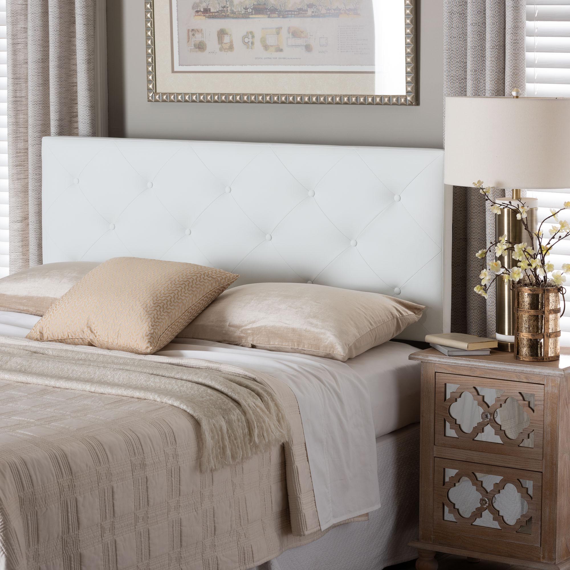 Baxton Studio Baltimore Modern and Contemporary King White Faux Leather Upholstered Headboard