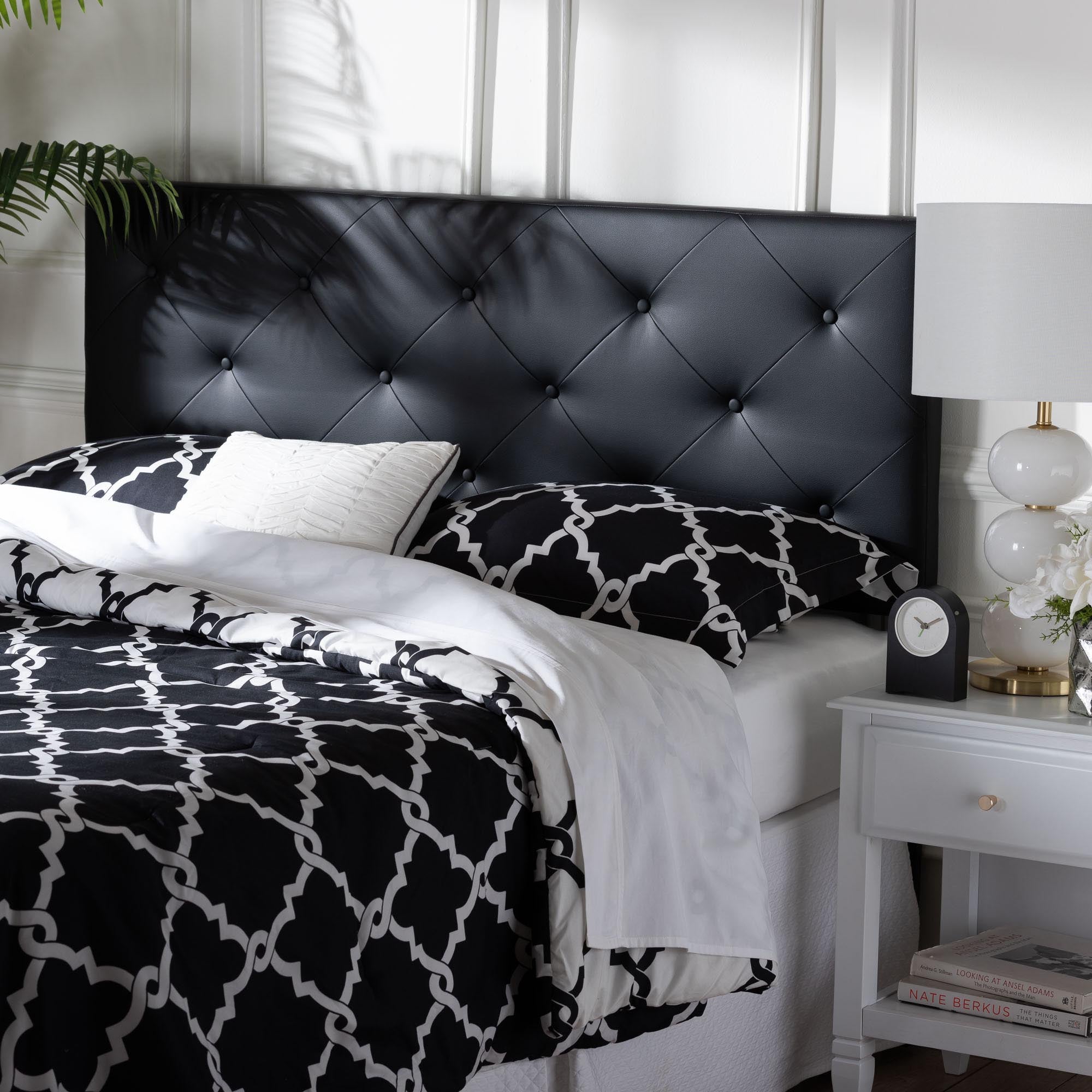 Baxton Studio Baltimore Modern and Contemporary King Black Faux Leather Upholstered Headboard