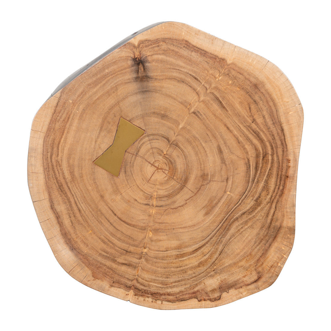 22" Gray Solid Wood Round Tree Stump End Table