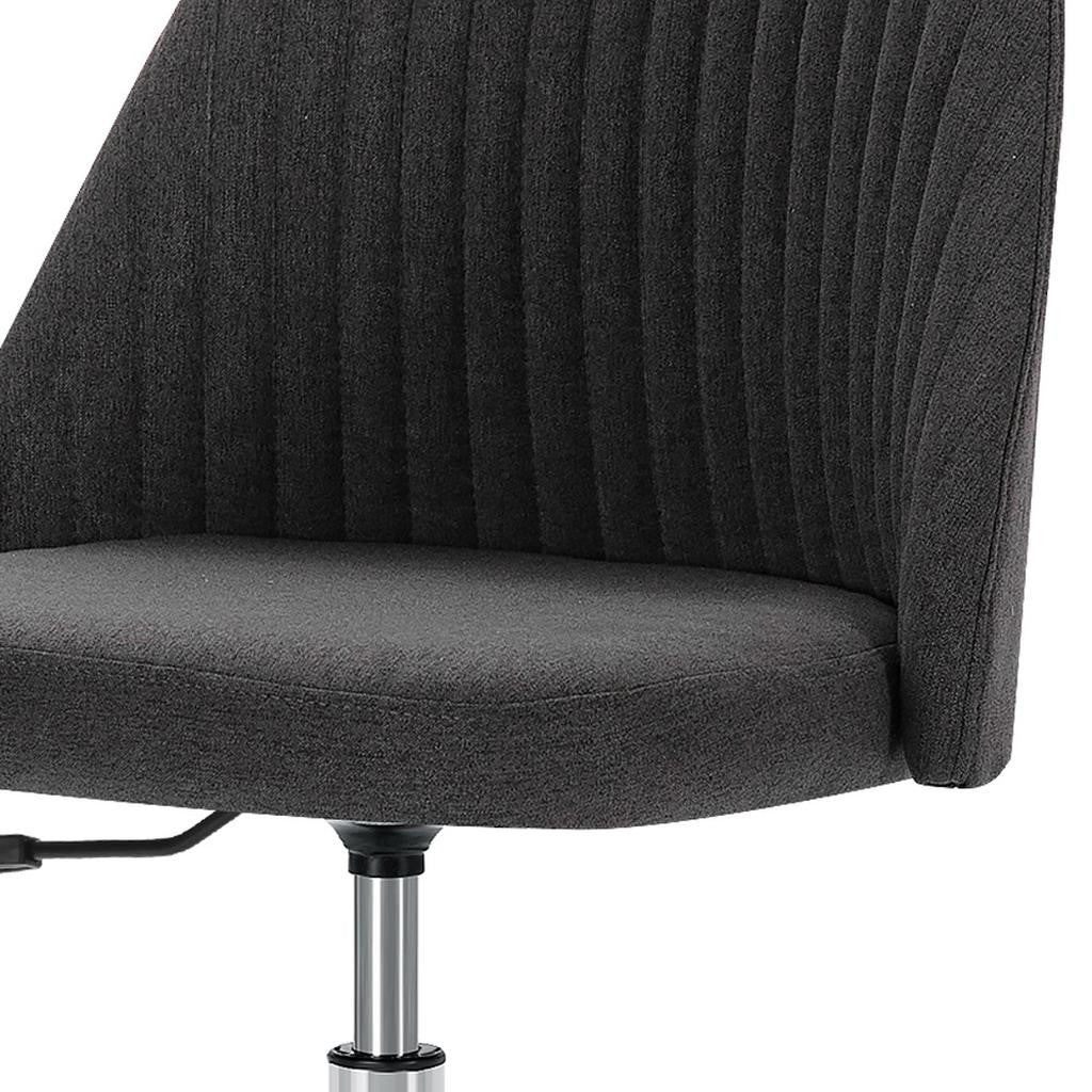 Dark Gray and Silver Adjustable Height Swivel Rolling Office Chair