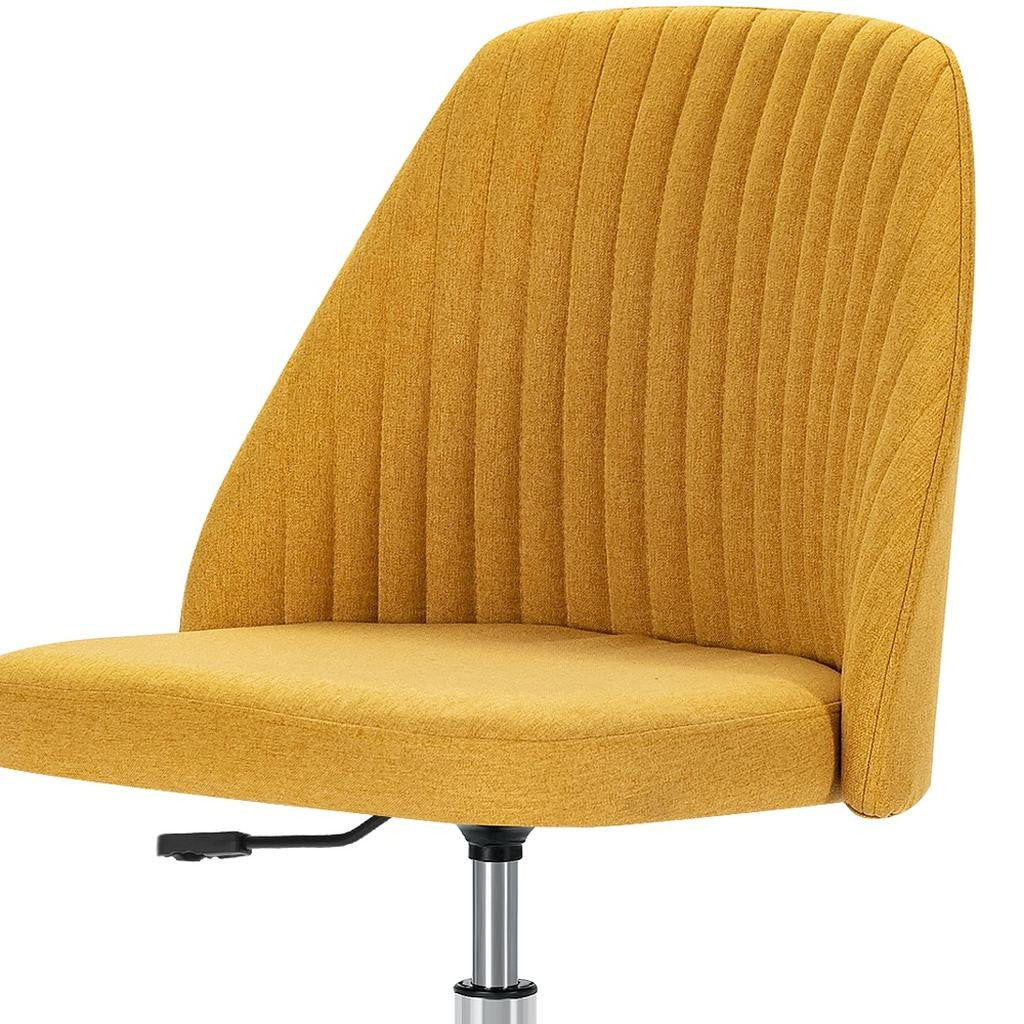Yellow and Silver Adjustable Height Swivel Rolling Office Chair