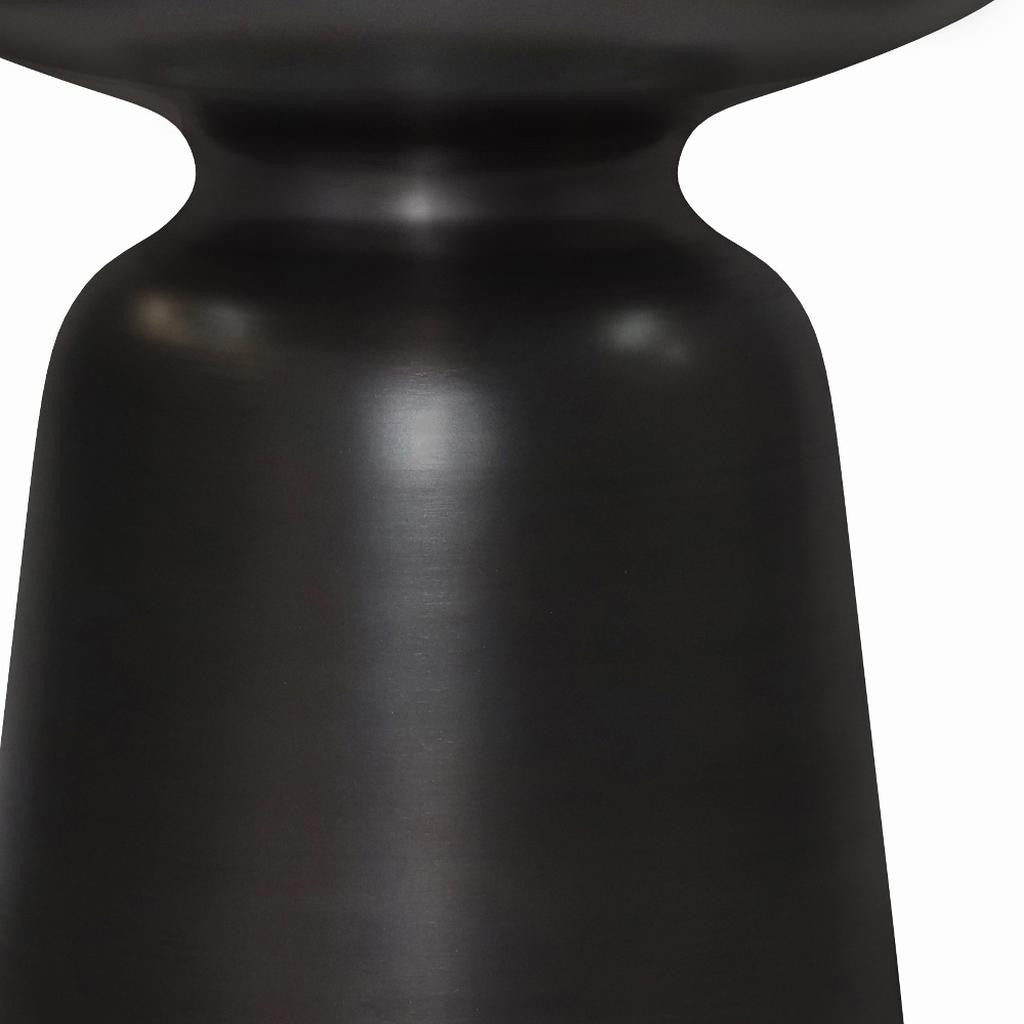 18" Copper Copper Iron Round Pedestal End Table