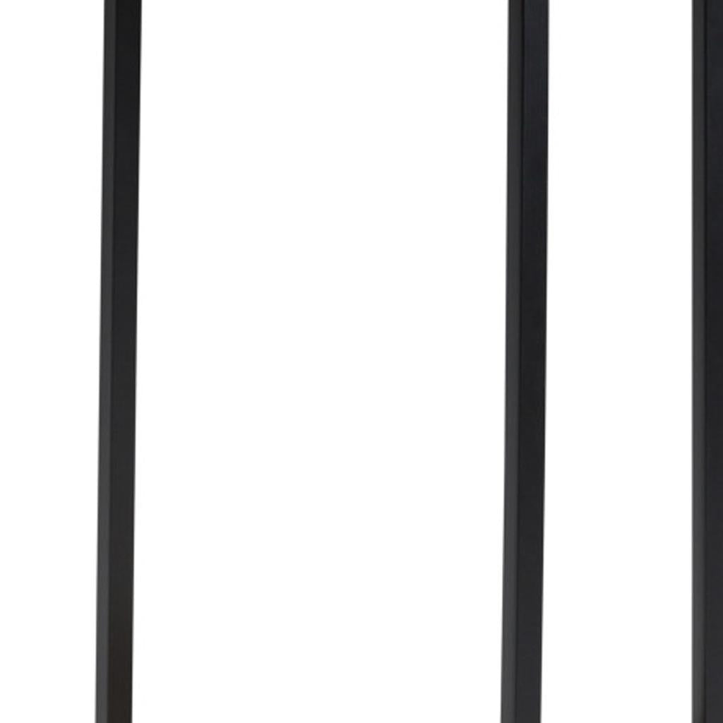 24" Natural Natural and Black Solid Wood and Iron Round End Table With Shelf
