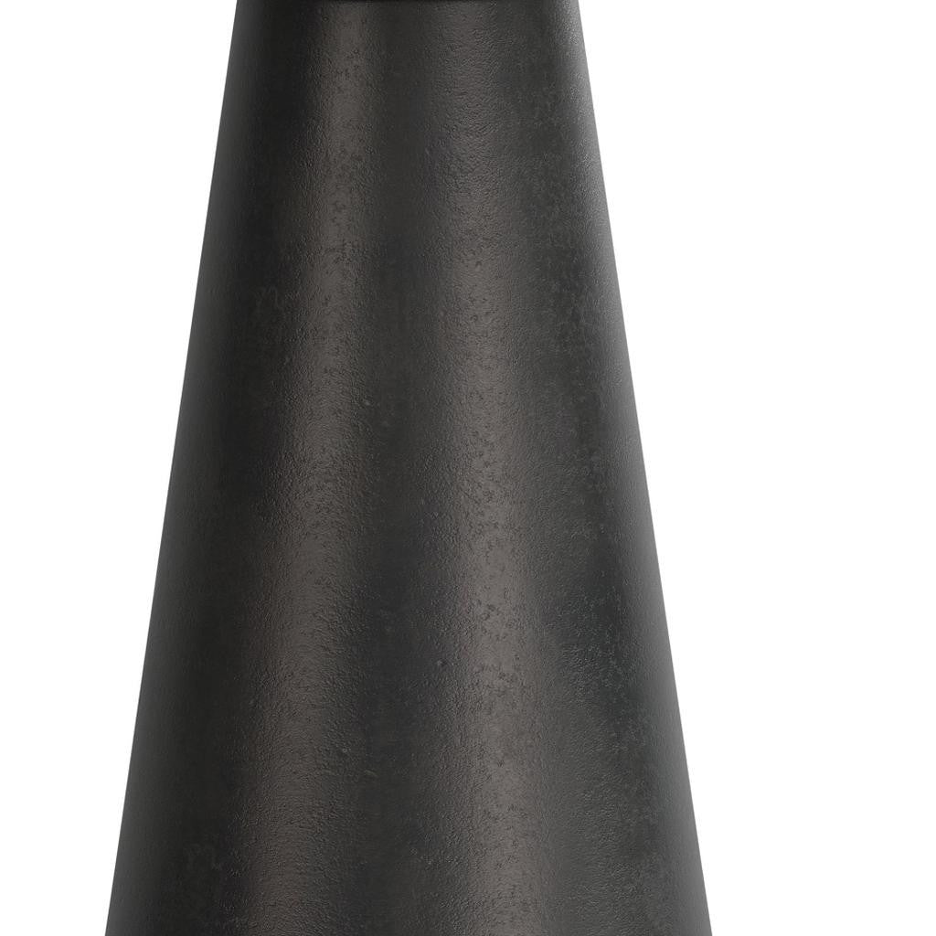 19" Powder Coated Graphite Distressed Aluminum Round Pedestal End Table