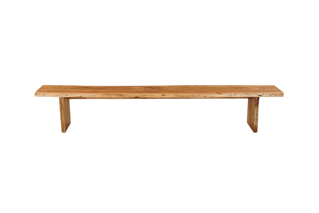 105" Natural Solid Wood Live Edge Dining Bench