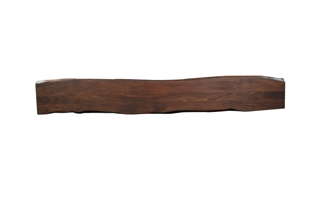105" Brown Solid Wood Solid Wood Live Edge Dining Bench