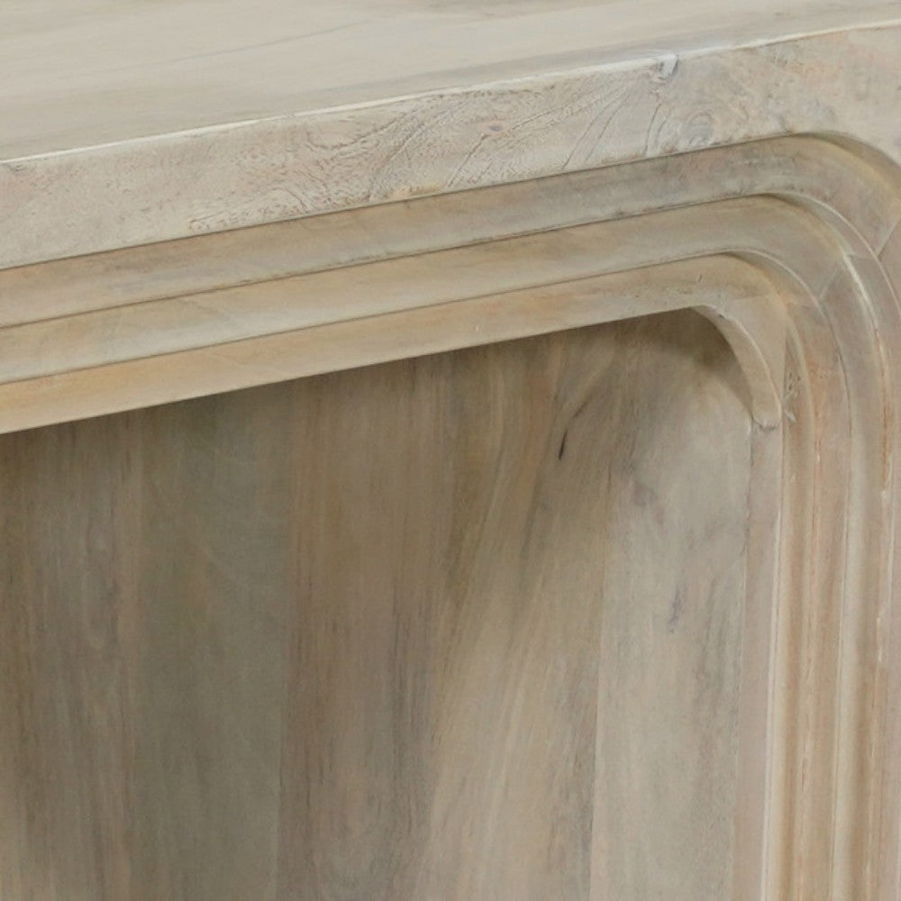 24" White Solid Wood Square Sled End Table