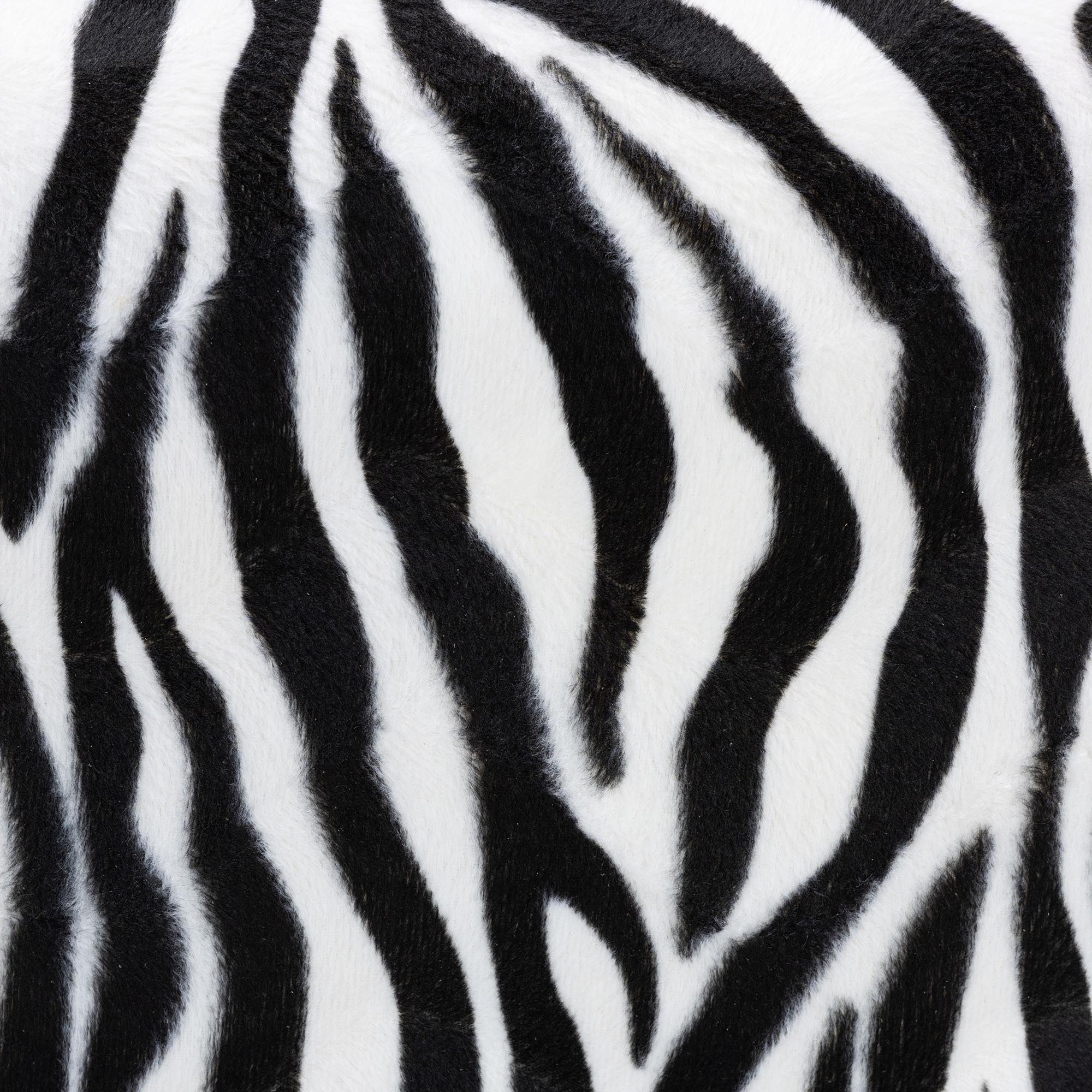 Baxton Studio Sally Modern and Contemporary Zebra-print Patterned Fabric Brown Faux Leather Upholstered Accent Stool with Nail heads