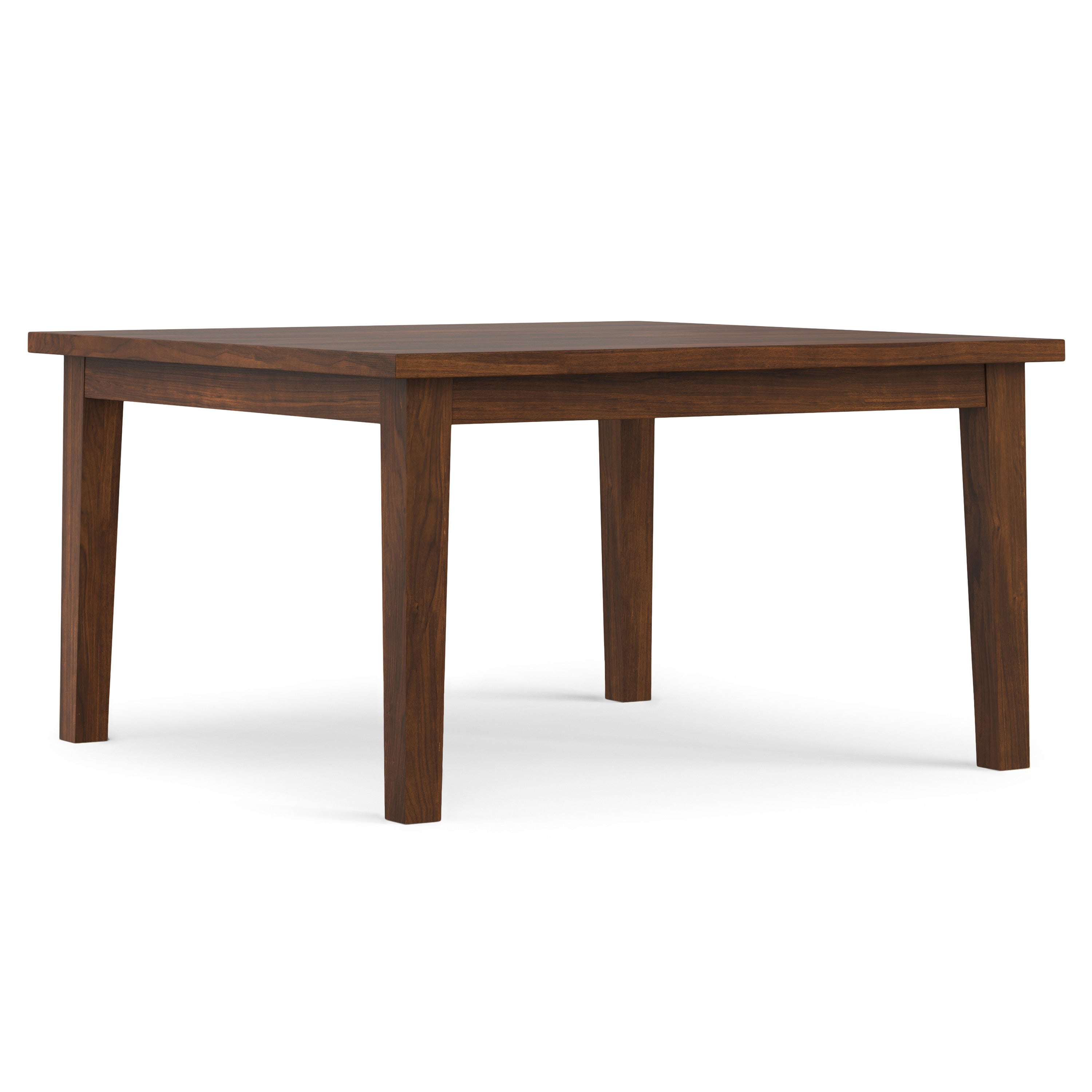 54" Walnut Wood Square Dining Table