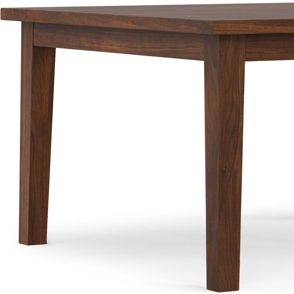 54" Walnut Wood Square Dining Table