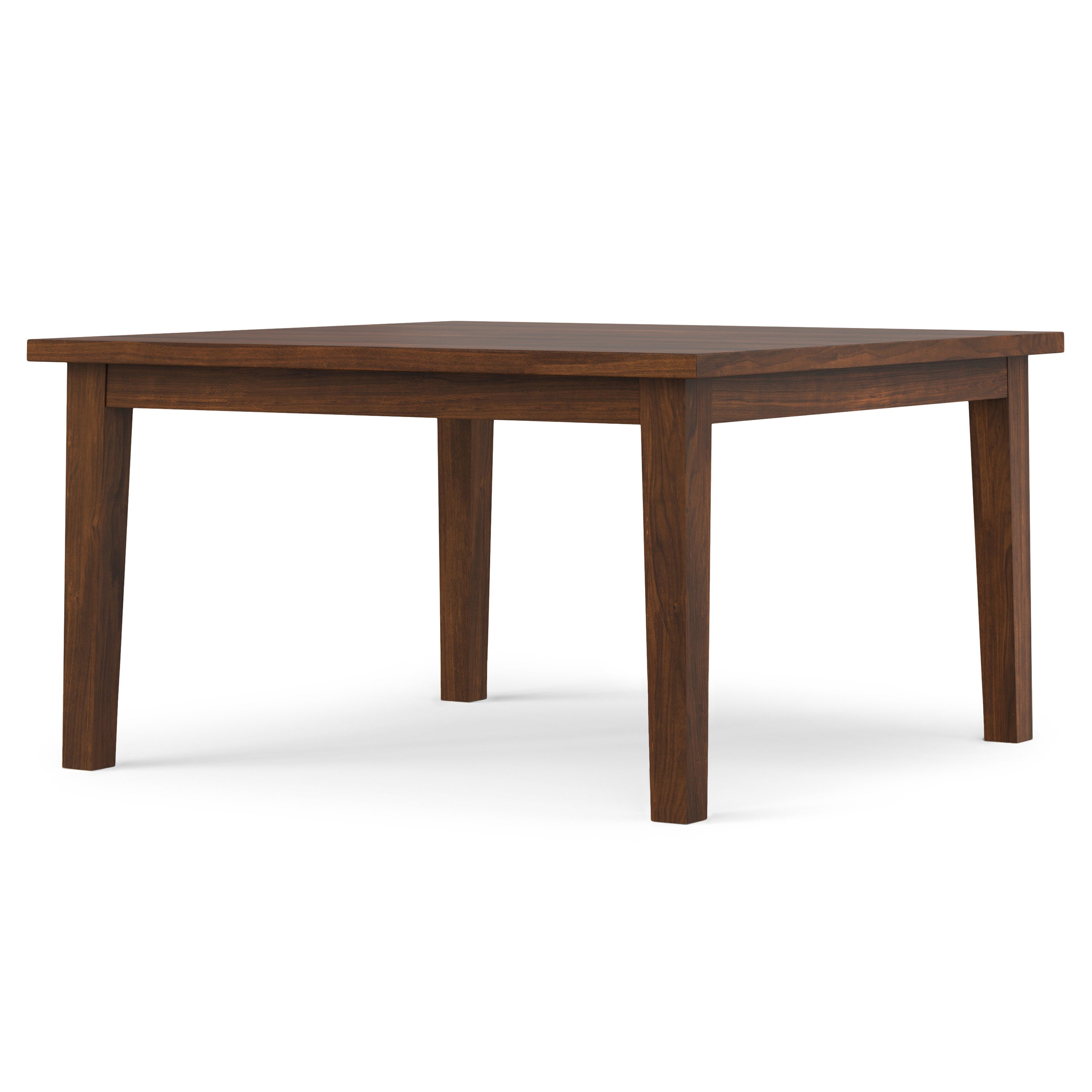 54" Walnut Wood Square Dining Table