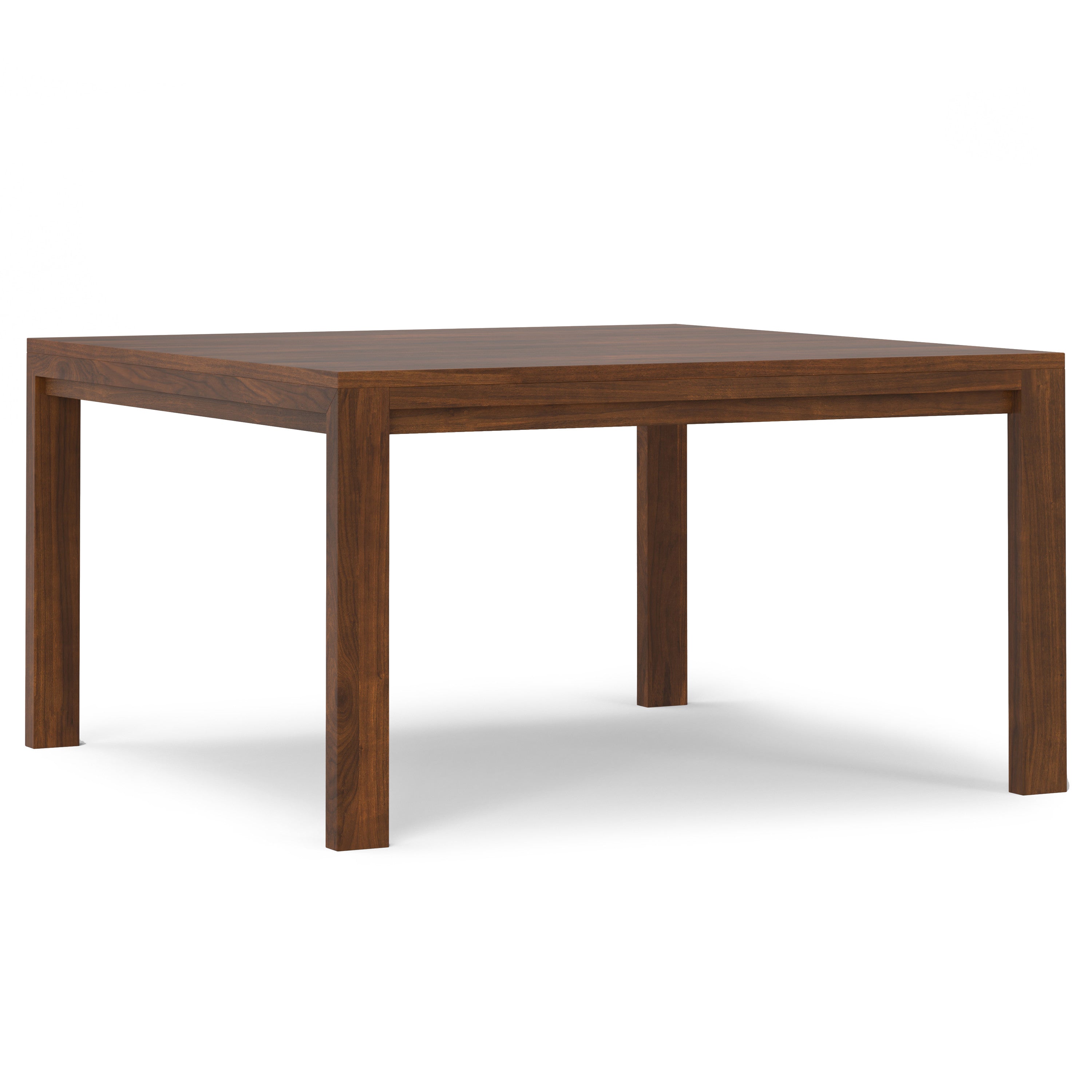 54" Walnut Wood Square Dining Table