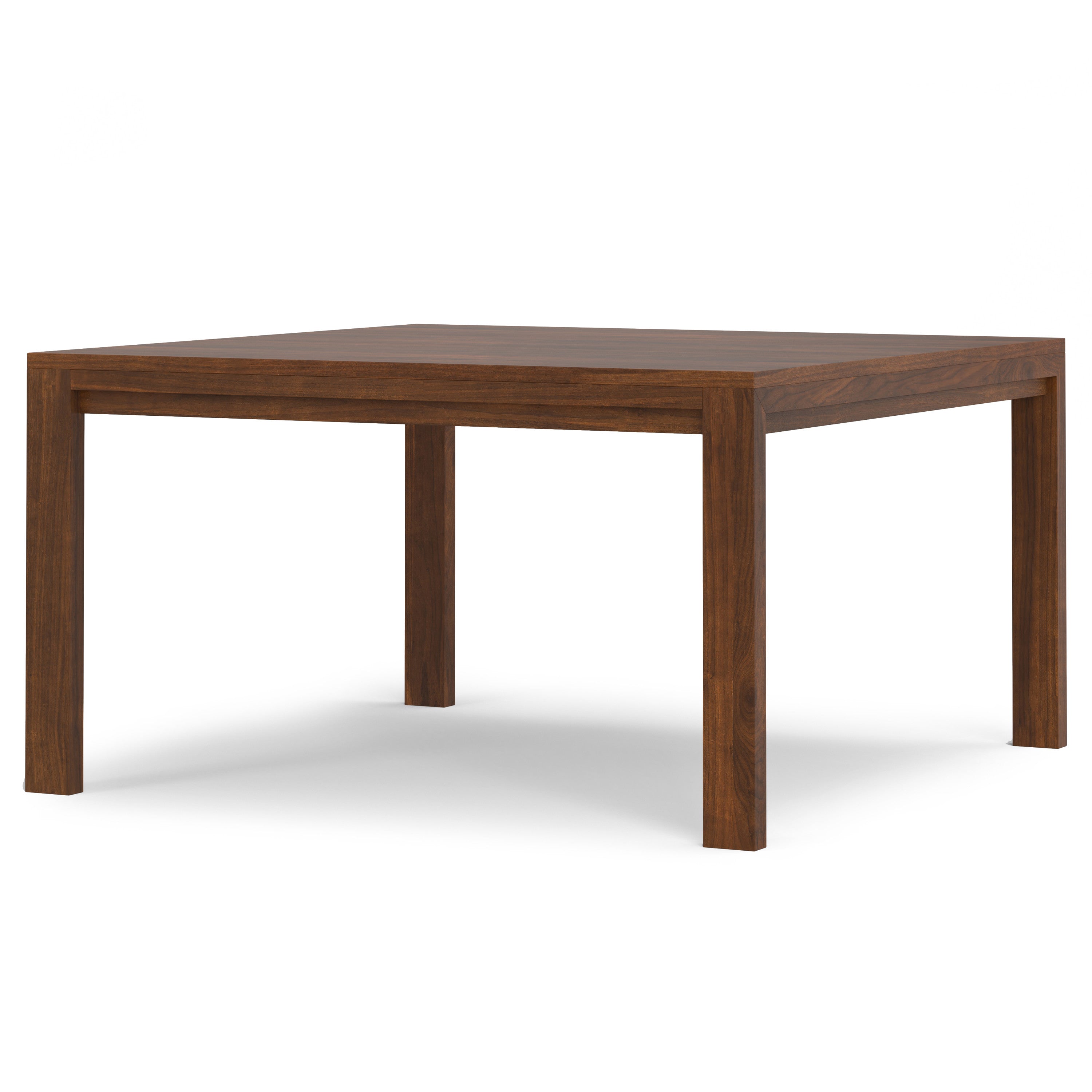54" Walnut Wood Square Dining Table