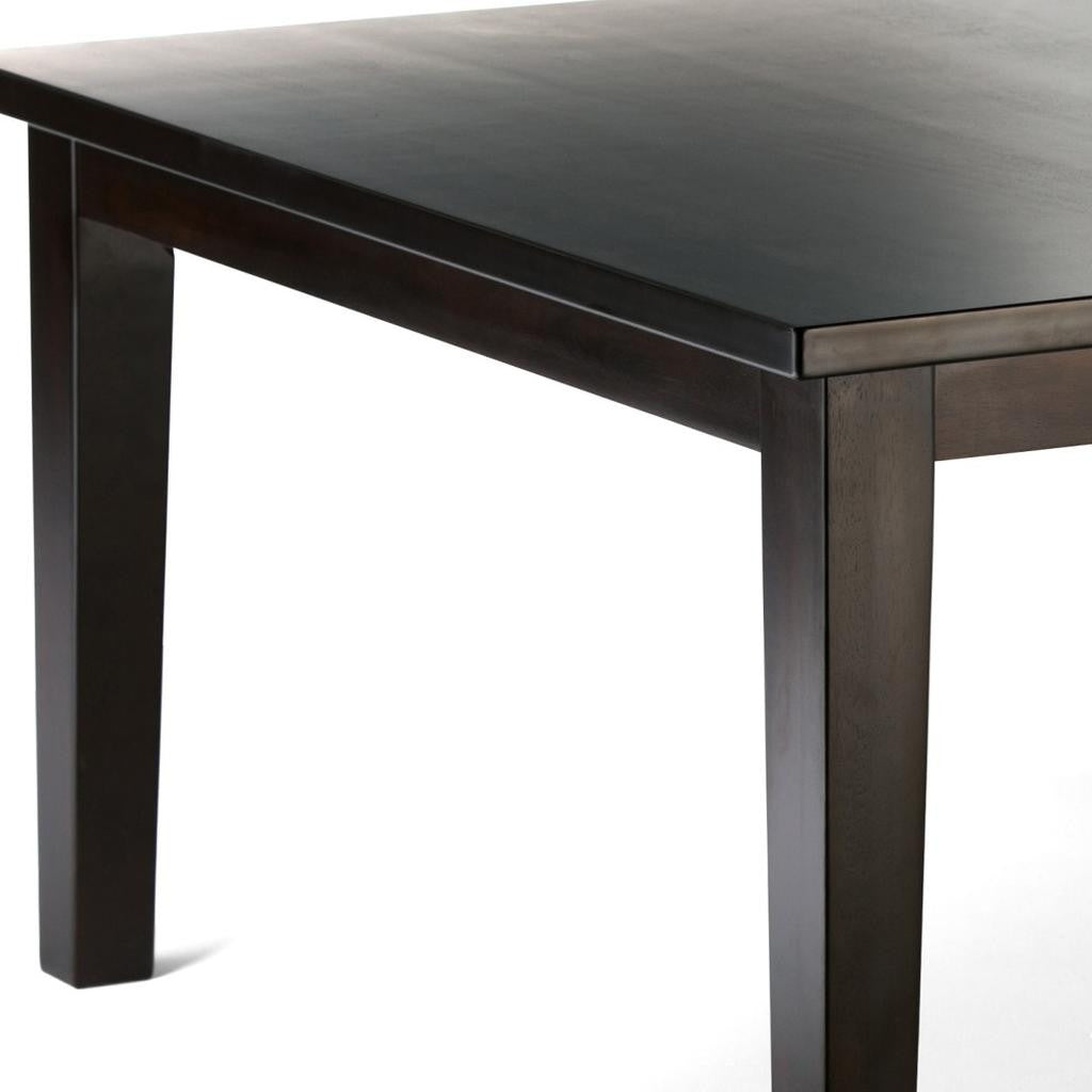 54" Brown Solid Wood Square Dining Table