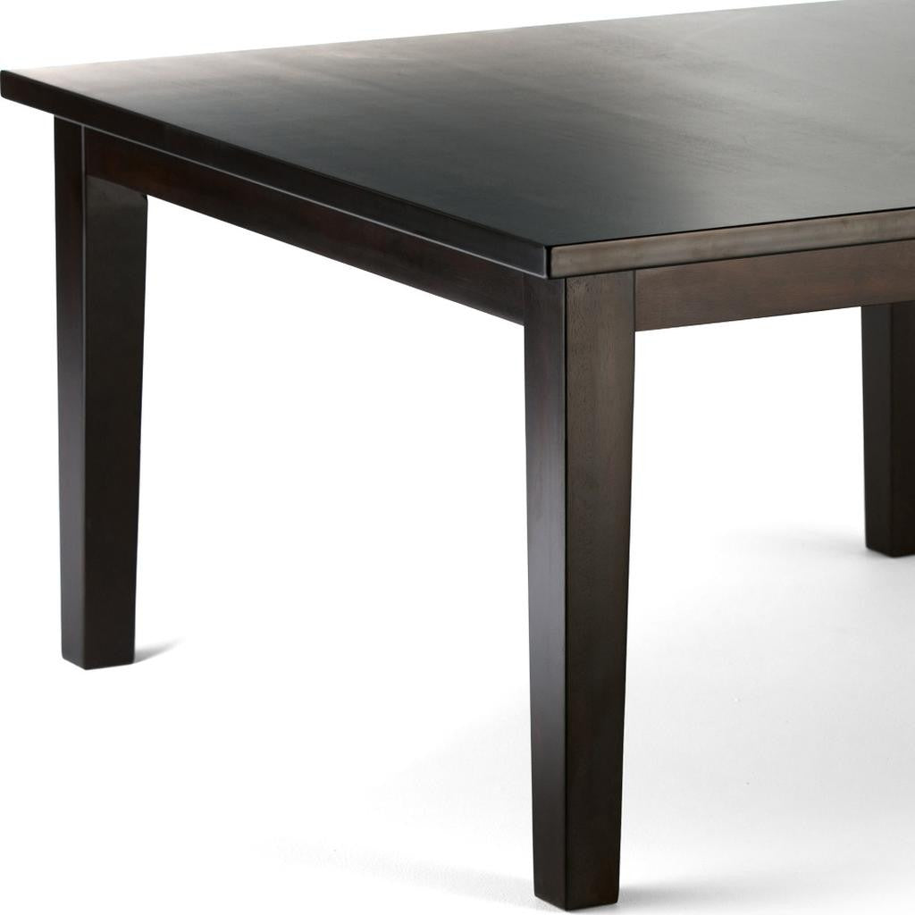 54" Brown Solid Wood Square Dining Table