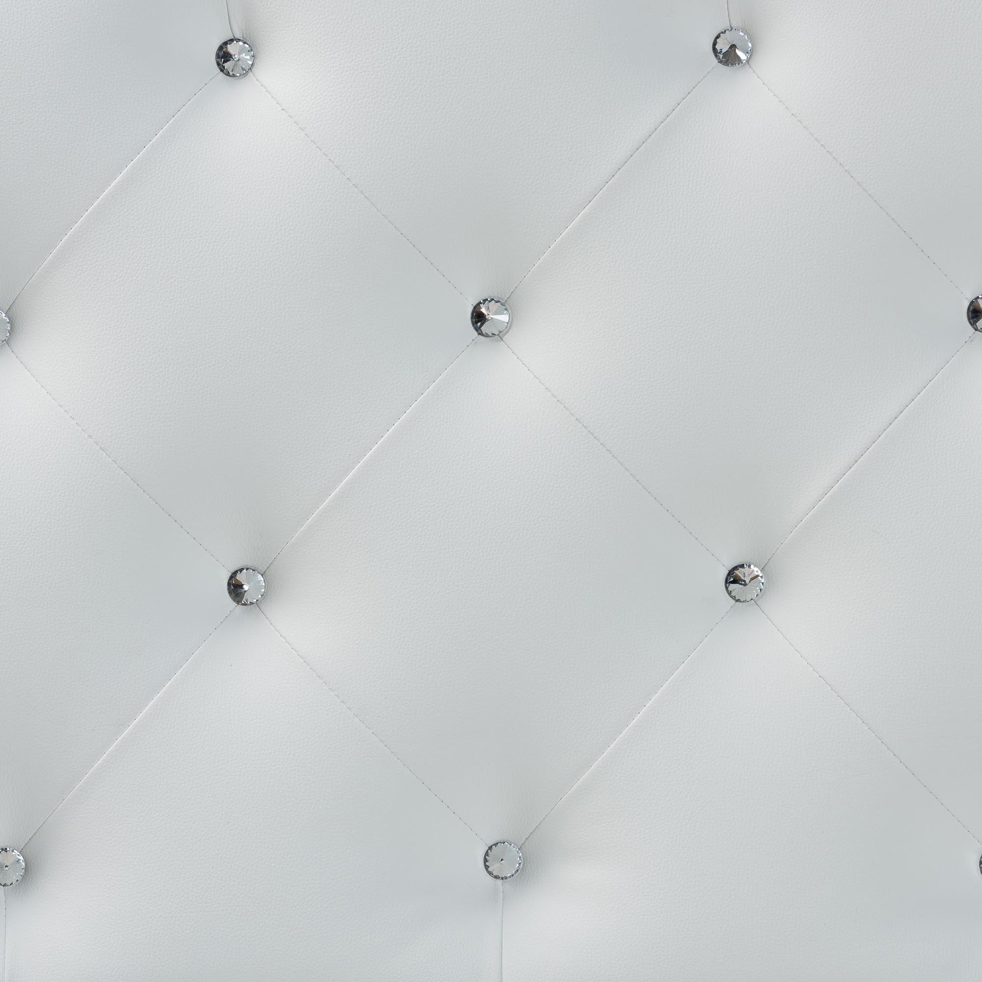 Baxton Studio Rita Modern and Contemporary Full Size White Faux Leather Upholstered Button-tufted Scalloped Headboard
