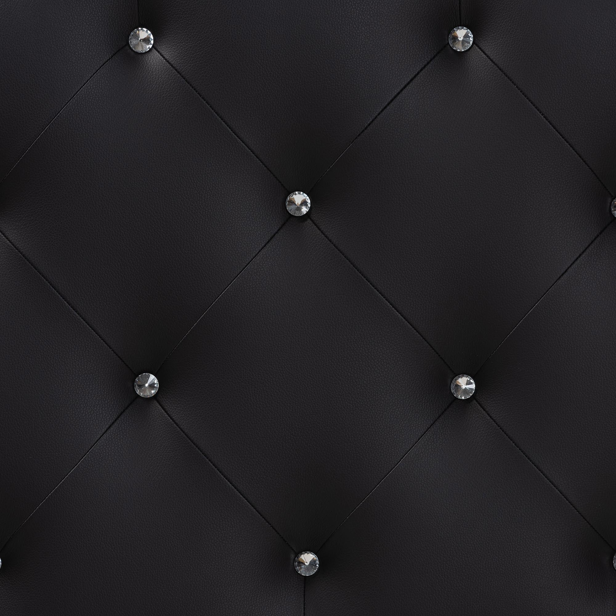 Baxton Studio Rita Modern and Contemporary Queen Size Black Faux Leather Upholstered Button-tufted Scalloped Headboard