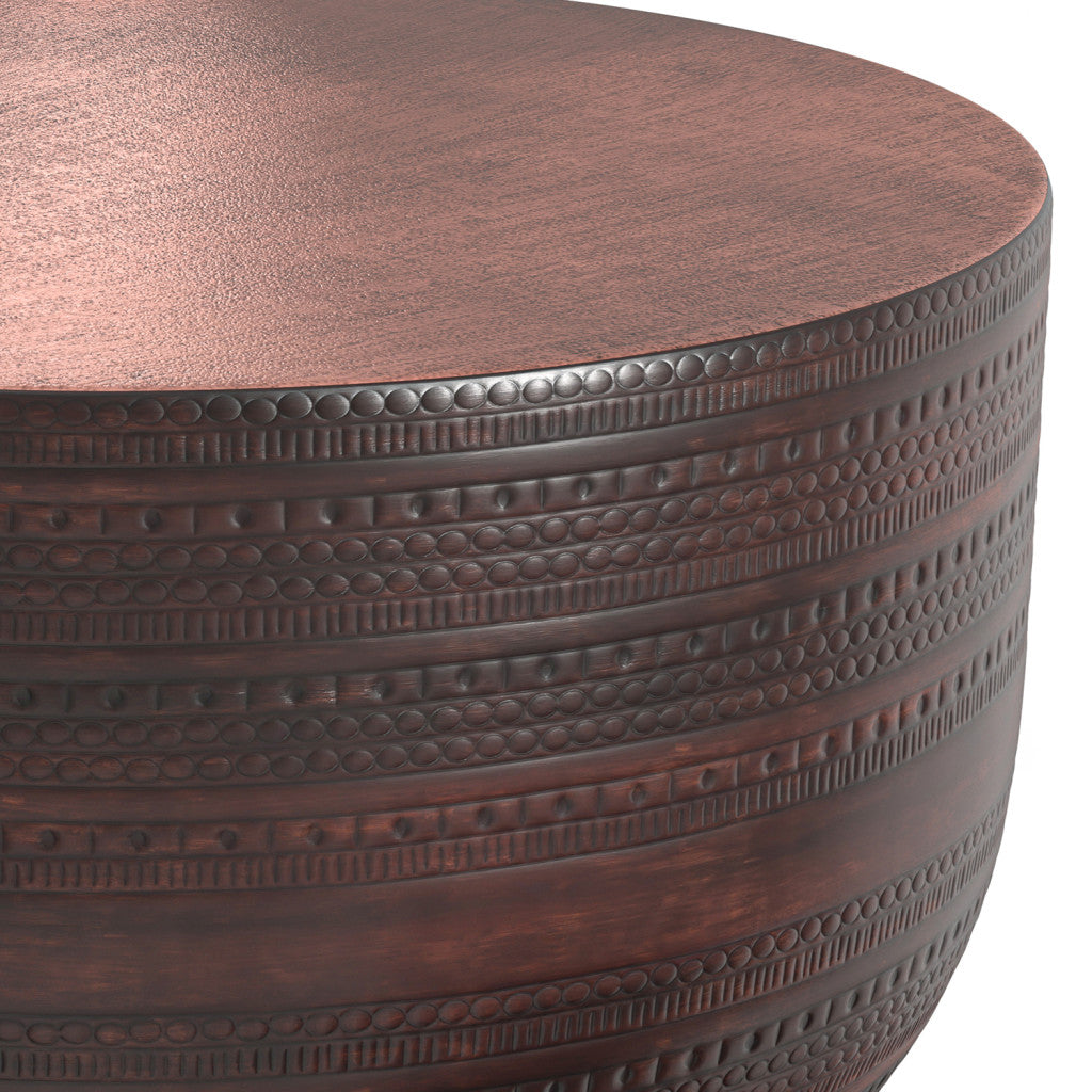 18" Rubbed Bronze Iron Round Drum End Table