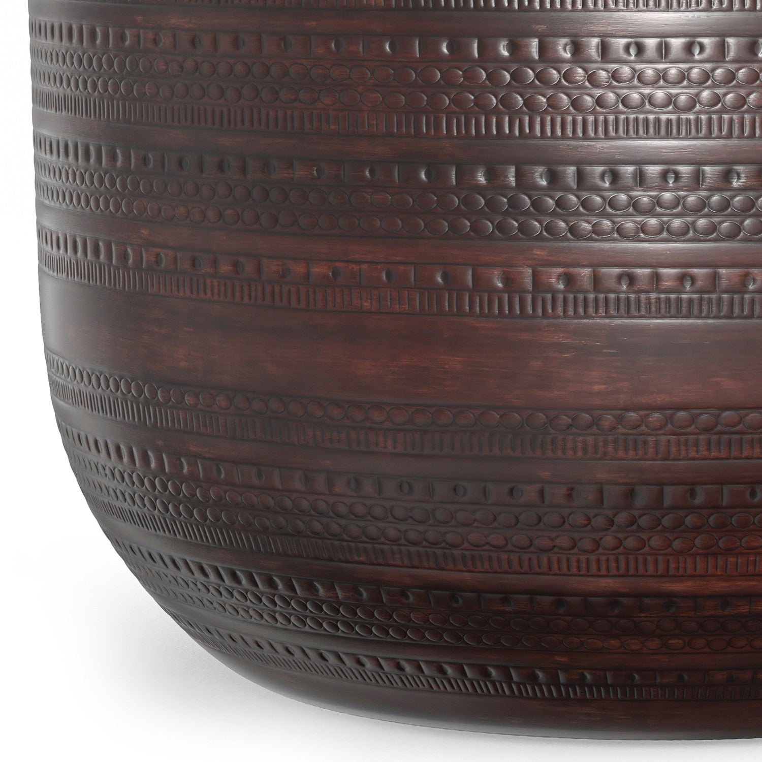 18" Rubbed Bronze Iron Round Drum End Table