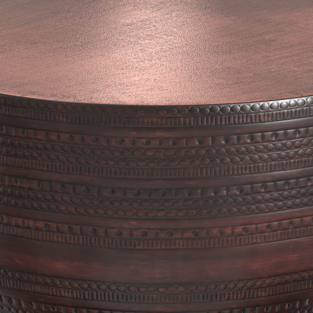 18" Rubbed Bronze Iron Round Drum End Table