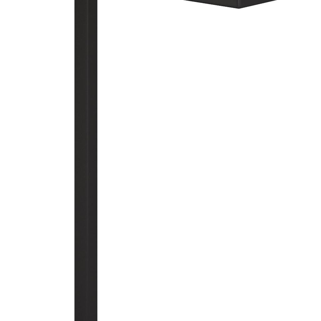 24" Powder Coated Natural White and Black Distressed Solid Wood and Iron End Table