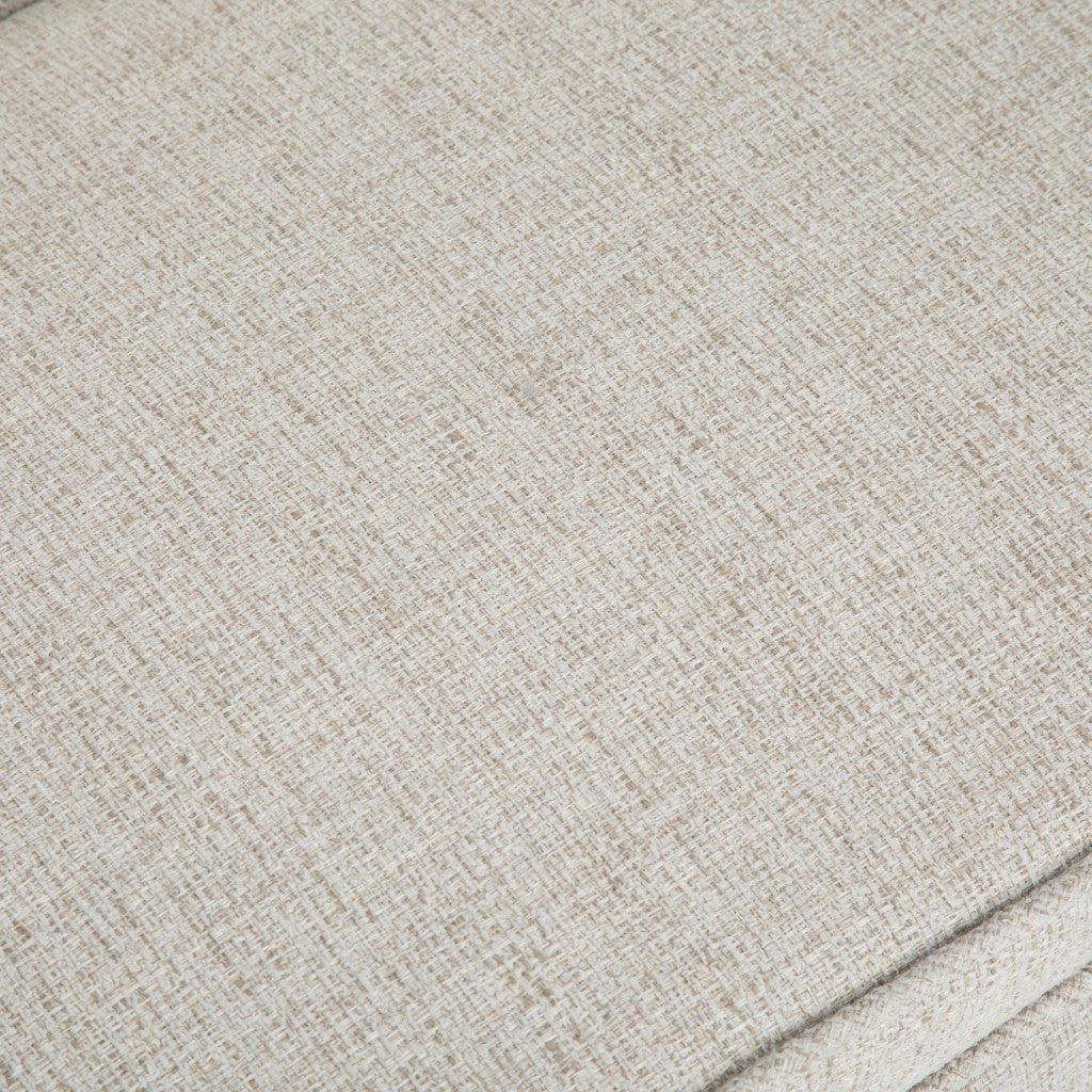 50" Beige and Brown Fabric and Wood Upholstered Bench