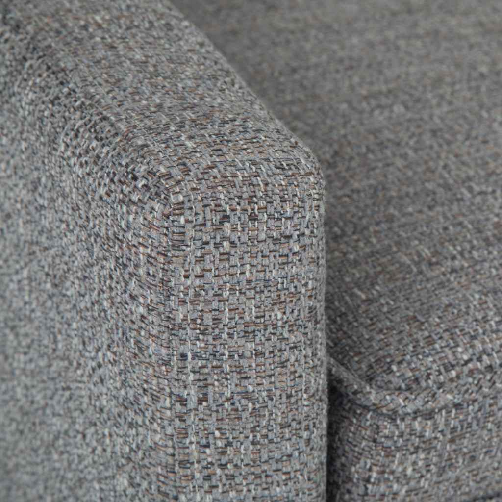 50" Gray and Brown Fabric and Wood Upholstered Bench